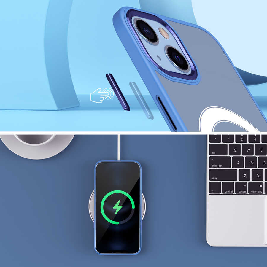 Cepax Chrome Magsafe iPhone 13 Kablosuz Şarj Özellikli Silikon Telefon Kılıfı - 7 Cepax Chrome Magsafe iPhone 13 Kablosuz Şarj Özellikli Silikon Telefon Kılıfı - 7